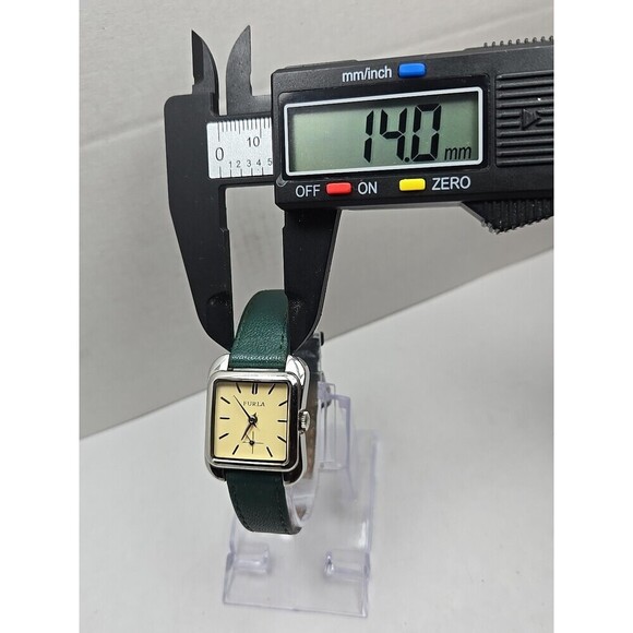 Furla Steel Collection Country Chic Square Watch Small Seconds Green New Battery main image 8